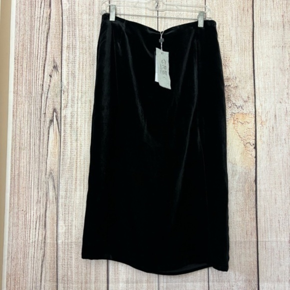 Grey x Jason Wu Womens Velvet Silk Blend Midi Front Slit midi Skirt size 10